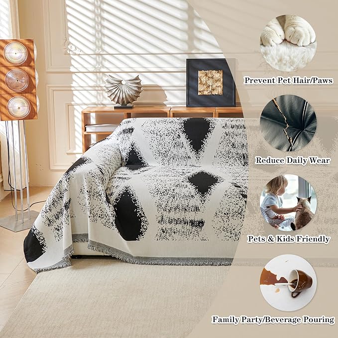 MYSKY HOME Couch Cover for Sectional Sofa Set Boho Geometric Furniture Sofa - Image 4
