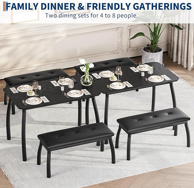 3 Piece Farmhouse Dining Table Set - Image 3