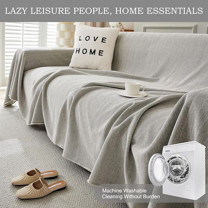 STACYPIK Soft Silver Gray Sofa Cover - Image 9