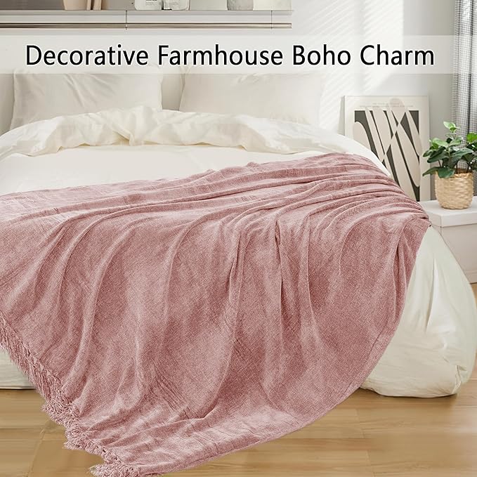 Chenille Throw Blanket for Couch 50"X 60", Soft Cozy Throws - Image 5