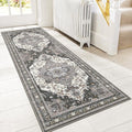 GENIMO 2X6 Hallway Runner Rug, Machine Washable Non Slip Vintage Floral by GENIMO