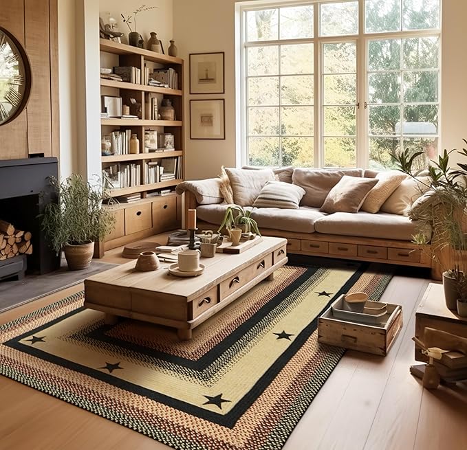 Homespice Gloucester Jute Black 8x10' Braided Area Rug by Homespice