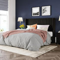Allewie Queen Size Velvet Bed Frame/Vertical Channel Tufted Wingback by Allewie