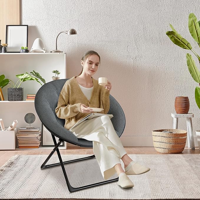 Saucer Chair, XL Foldable Lounge Chair - Image 2