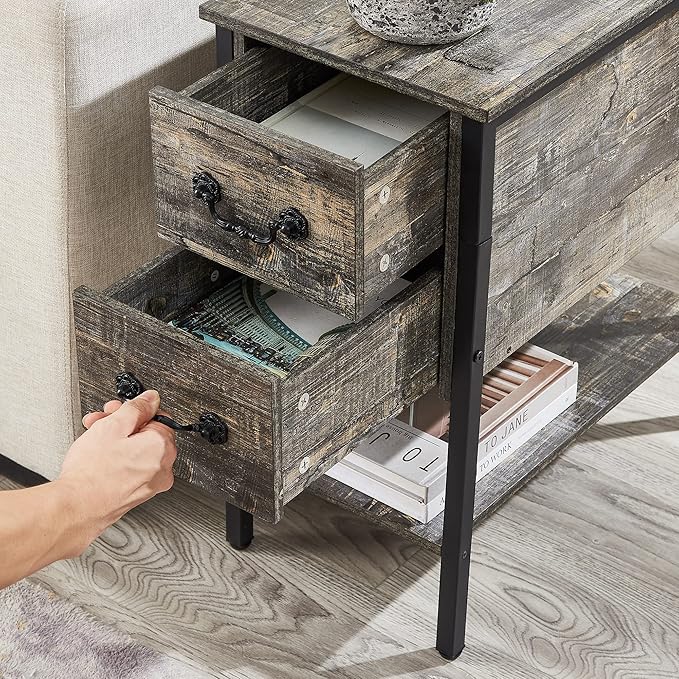 VECELO End Tables, Narrow Nightstands - Image 9