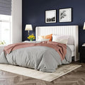 Allewie Queen Size Velvet Bed Frame/Vertical Channel Tufted Wingback by Allewie