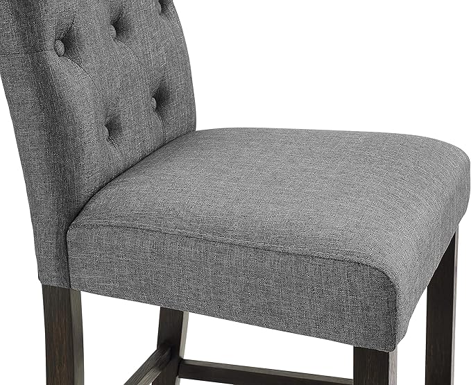 Roundhill Furniture Hendley Solid Wood Tufted Counter Height Stools - Image 3