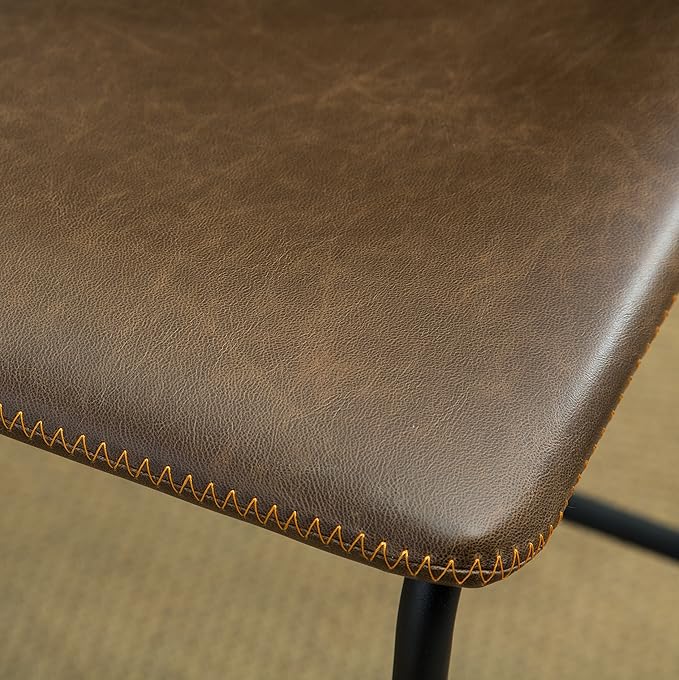 Roundhill Furniture Lotusville Vintage PU Leather Counter Height Stools - Image 9