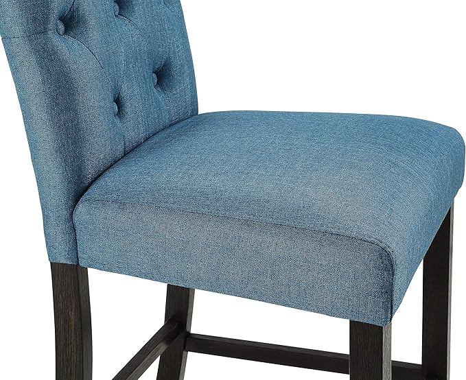 Roundhill Furniture Hendley Solid Wood Tufted Counter Height Stools - Image 4