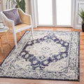 SAFAVIEH Monaco Collection 6'7" x 9'2" IvoryNavy MNC243C Boho Chic Medallion by SAFAVIEH