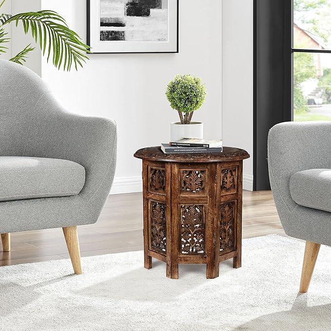 Lightnpro Elegant Handcrafted Wooden End Table - Image 4