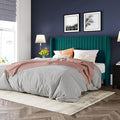 Allewie Queen Size Bed Frame/Velvet Upholstered Platform Bed/Vertical Channel by Allewie
