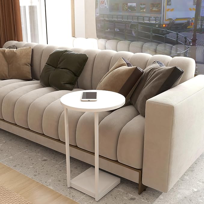 HDANI C Shaped End Table Set of 2, Couch Side Table That Slide Under, C Table - Image 2