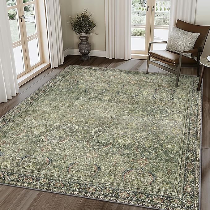 10X12 Area Rugs Machine Washable Rugs by BESBLEE