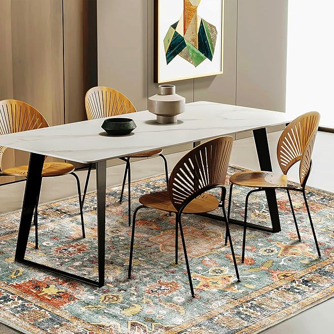 Area Rug 3'x5' Washable Vintage Traditional Floor Rugs Cover Foldable Thin - Image 2
