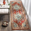 SAFAVIEH Monaco Collection 2'2" x 6' Orange Light Blue MNC243H Boho Chic by SAFAVIEH