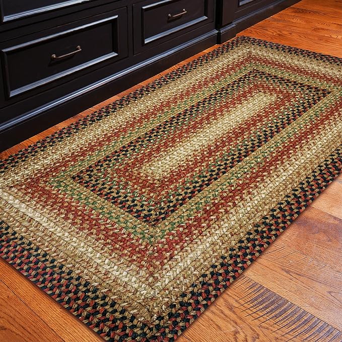 Gingerbread Brown Jute Braided Rug, 20x30 Rectangle by Homespice